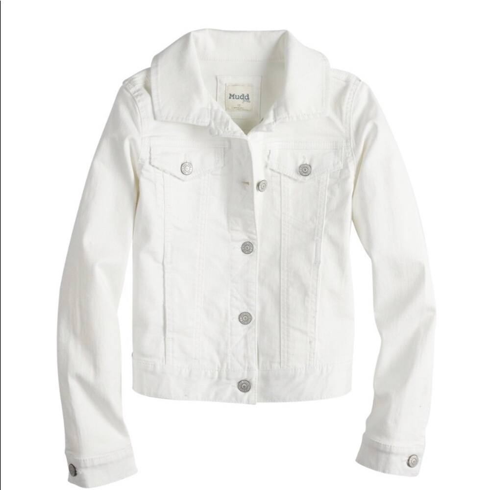 Girls White Denim Jacket by Mudd
